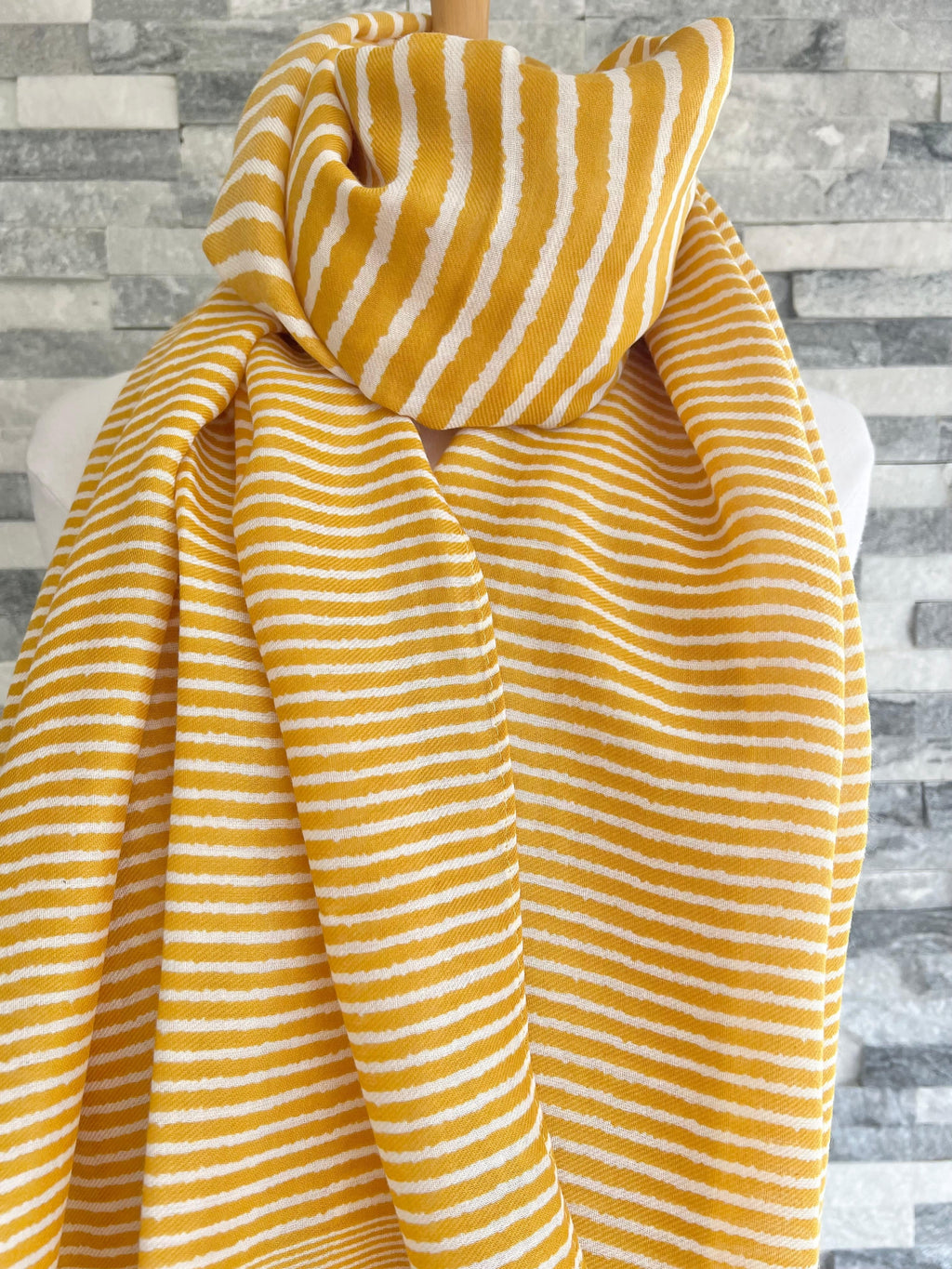 lusciousscarves Scarves Mustard Cross Stripes Scarf