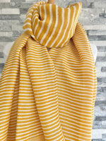 Load image into Gallery viewer, lusciousscarves Scarves Mustard Cross Stripes Scarf
