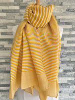Load image into Gallery viewer, lusciousscarves Scarves Mustard Cross Stripes Scarf
