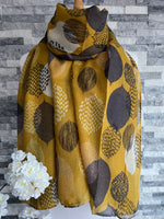 Load image into Gallery viewer, lusciousscarves Scarves Mustard Large Leaves Scarf
