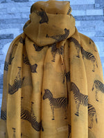 Load image into Gallery viewer, lusciousscarves Scarves Mustard Zebras Scarf
