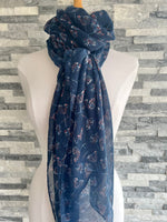 Load image into Gallery viewer, lusciousscarves Scarves Navy Blue Dandelion Breeze Scarf
