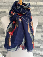 Load image into Gallery viewer, lusciousscarves Scarves Navy Thistle Scarf
