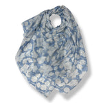 Load image into Gallery viewer, lusciousscarves Scarves Pale Blue Gooseberry fruit print Scarf, Light Weight
