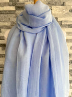 Load image into Gallery viewer, lusciousscarves Scarves Pale Blue Plain Light Weight Summer Scarf , Various Colours
