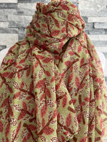 Load image into Gallery viewer, lusciousscarves Scarves Pale Green Leaves and Branches Scarf
