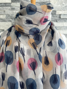 lusciousscarves Scarves Pale Grey Sketch Trees Scarf