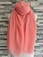 Load image into Gallery viewer, lusciousscarves Scarves Peach Plain Light Weight Summer Scarf , Various Colours
