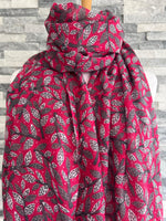 Load image into Gallery viewer, lusciousscarves Scarves Pink Blue Leaves and Branches Scarf
