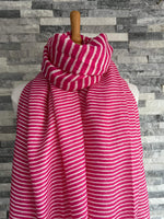 Load image into Gallery viewer, lusciousscarves Scarves Pink Cross Stripes Scarf
