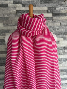 lusciousscarves Scarves Pink Cross Stripes Scarf