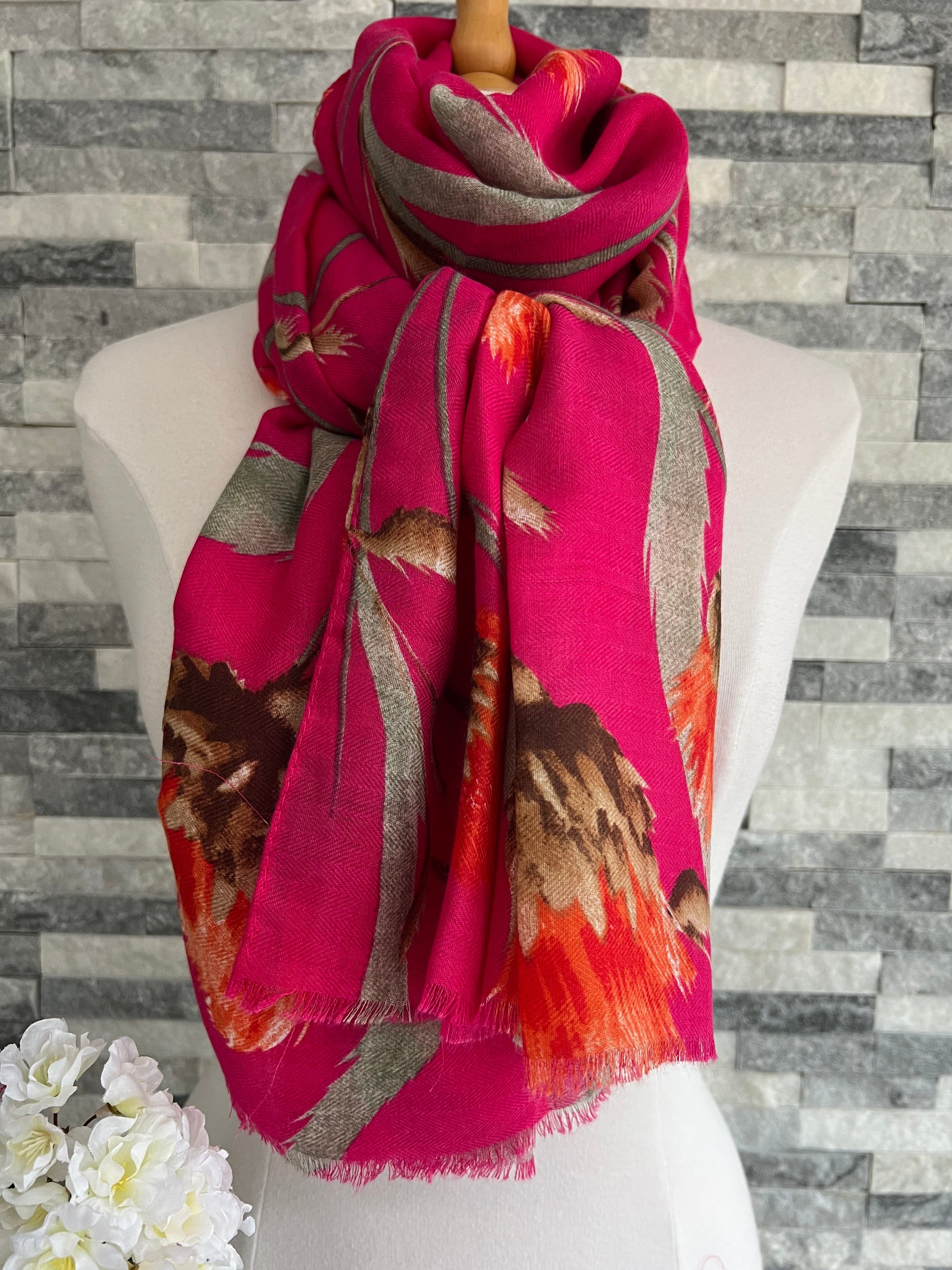 lusciousscarves Scarves Pink Thistle Scarf
