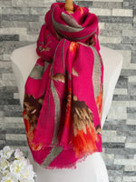 Load image into Gallery viewer, lusciousscarves Scarves Pink Thistle Scarf
