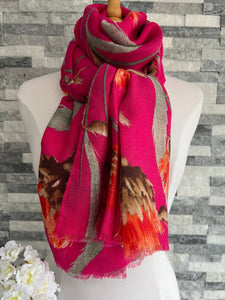 lusciousscarves Scarves Pink Thistle Scarf
