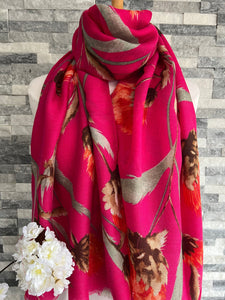 lusciousscarves Scarves Pink Thistle Scarf