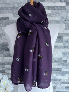 lusciousscarves Scarves Purple Bees Scarf