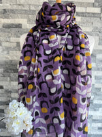 Load image into Gallery viewer, lusciousscarves Scarves Purple Block Floral Scarf
