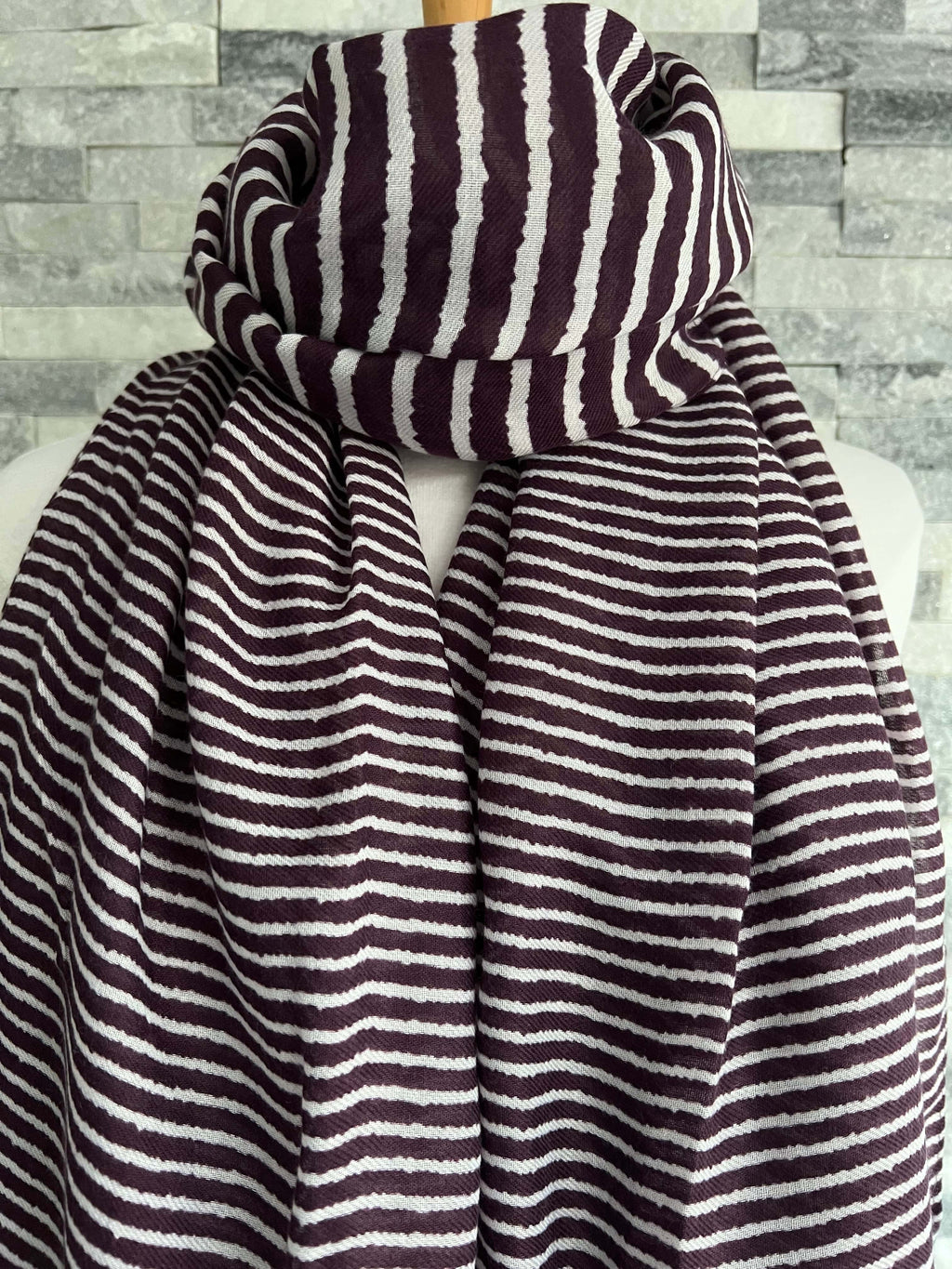 lusciousscarves Scarves Purple Cross Stripes Scarf