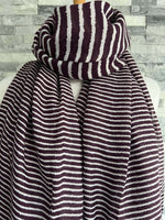 Load image into Gallery viewer, lusciousscarves Scarves Purple Cross Stripes Scarf
