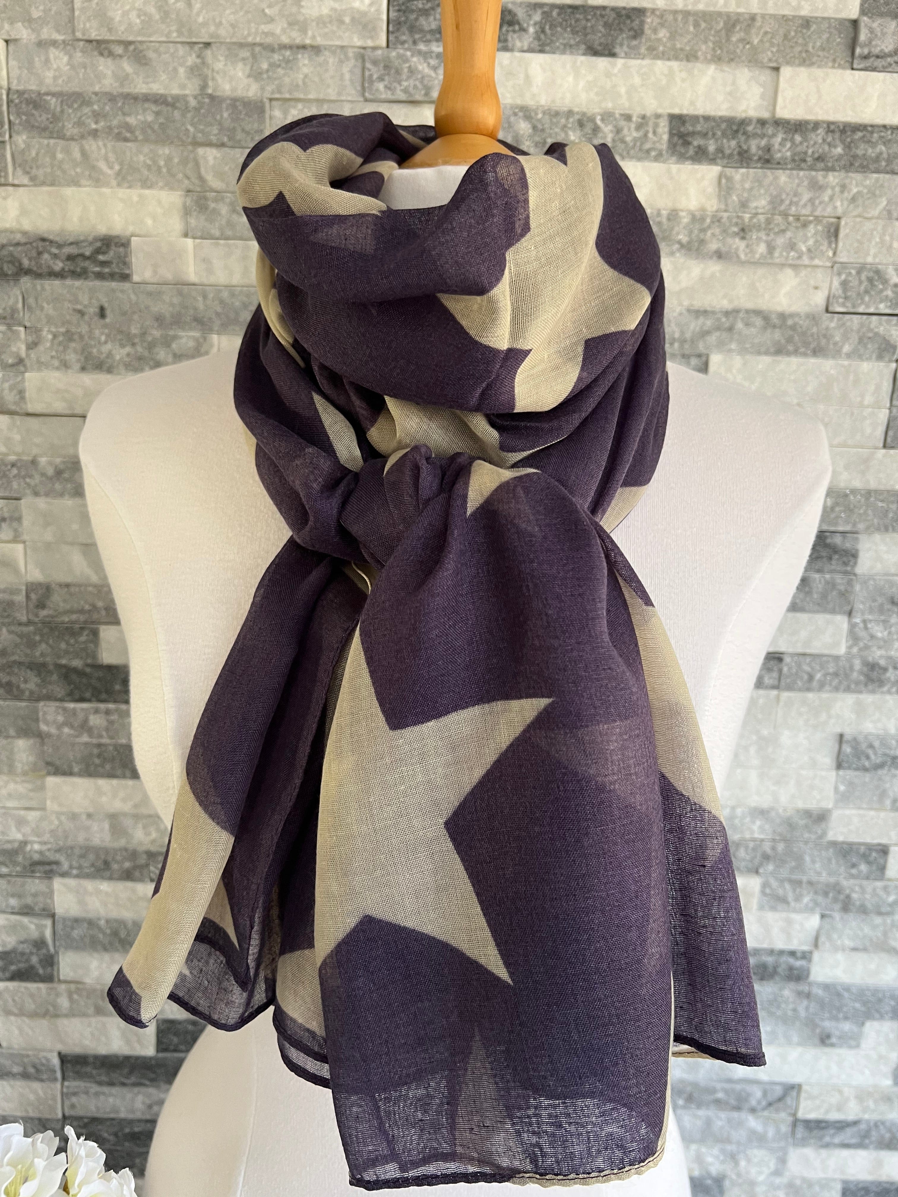 Purple Large Stars Scarf. lusciousscarves
