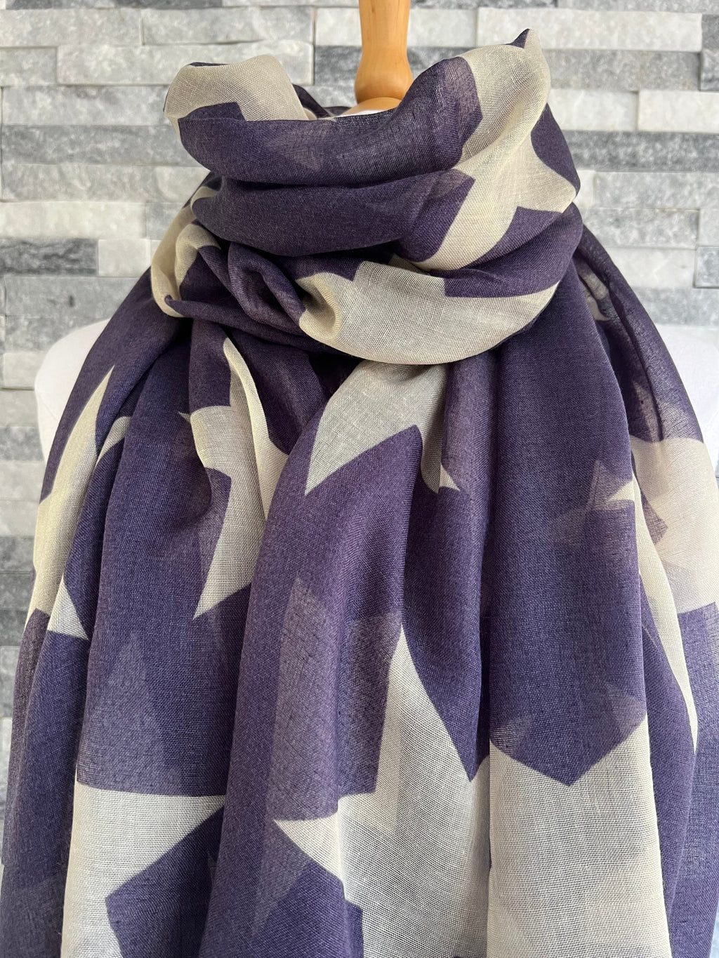 lusciousscarves Scarves Purple Large Stars Scarf.