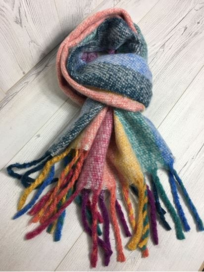 lusciousscarves Scarves Rainbow Stripes Winter Scarf