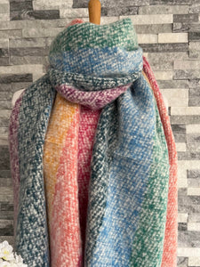 lusciousscarves Scarves Rainbow Stripes Winter Scarf