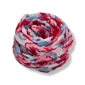 lusciousscarves Scarves Red and Blue Summer Leopard print scarf, Light Weight