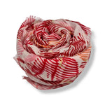 Load image into Gallery viewer, lusciousscarves Scarves Red and Pink Floral Brush Stroke Prints Scarf, Light Weight
