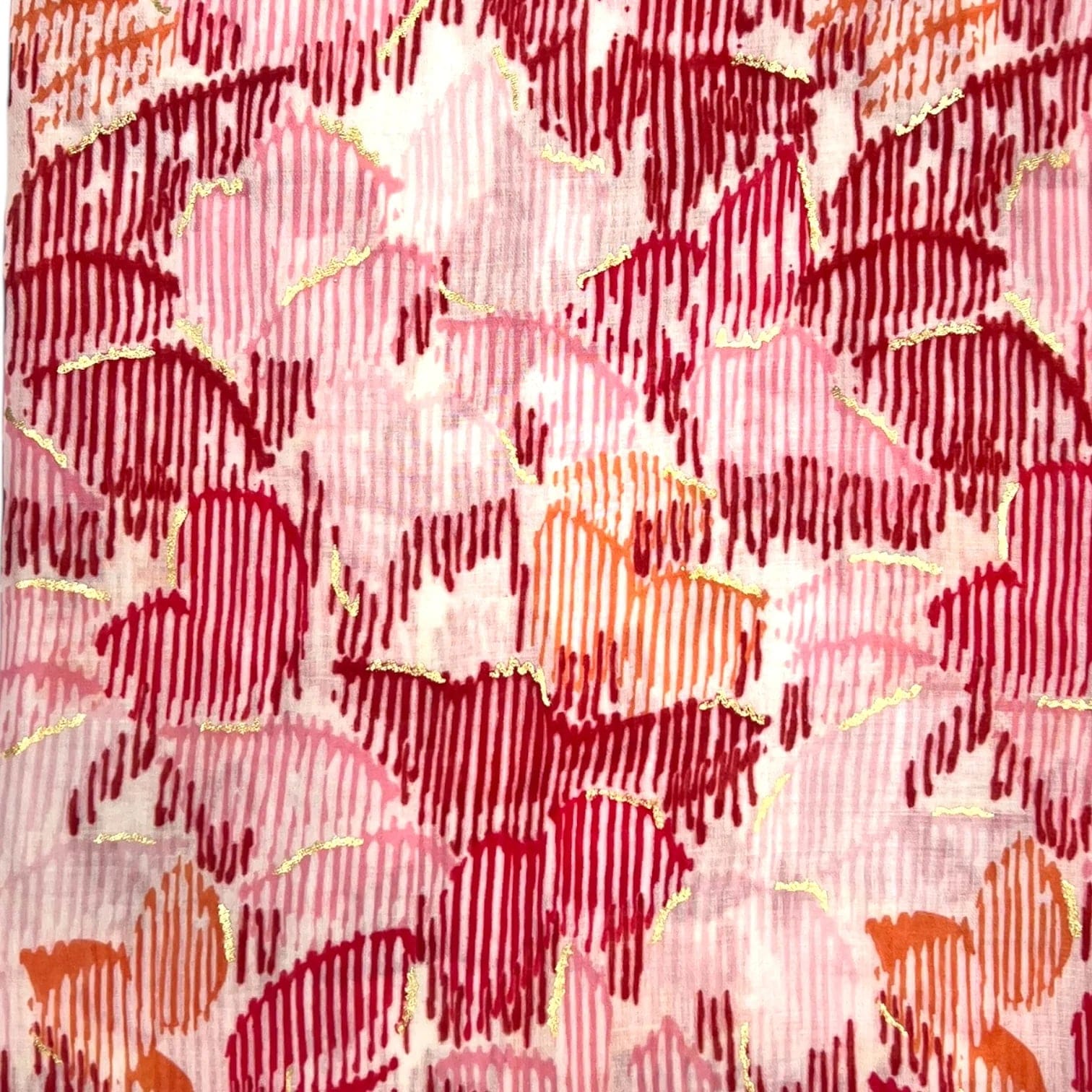 lusciousscarves Scarves Red and Pink Floral Brush Stroke Prints Scarf, Light Weight