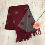 Load image into Gallery viewer, lusciousscarves Scarves Reversible Burgundy Star Scarf/Shawl Cashmere &amp; Cotton
