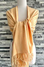 Load image into Gallery viewer, lusciousscarves Scarves &amp; Shawls Vanilla Cashmere Blend Plain Pashmina Wrap
