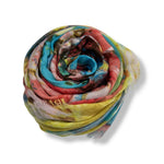 Load image into Gallery viewer, lusciousscarves Scarves Turquoise, Orange and Yellow Water Colored Patches Print Scarf

