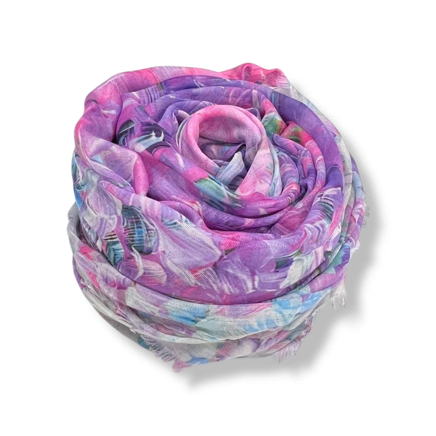 lusciousscarves Scarves Vibrant Lilac and Pink Mosaic Print Scarf, Light Weight .