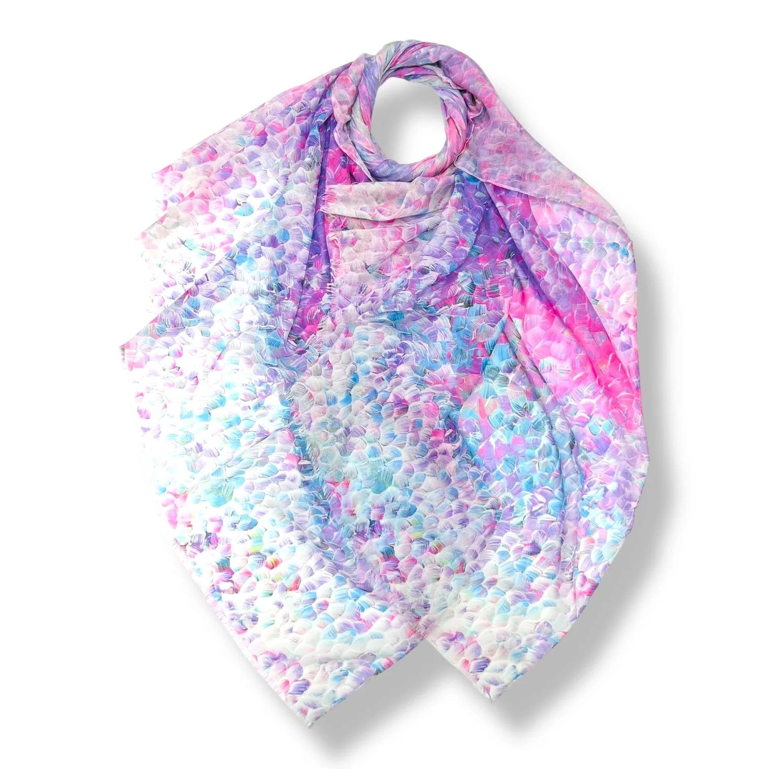 lusciousscarves Scarves Vibrant Lilac and Pink Mosaic Print Scarf, Light Weight .