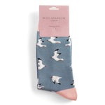 Load image into Gallery viewer, lusciousscarves Seagulls Design Bamboo Socks Ladies Miss Sparrow Blue

