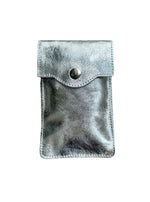 Load image into Gallery viewer, lusciousscarves Silver Italian Leather Multi Pocket Phone Crossbody Bag,
