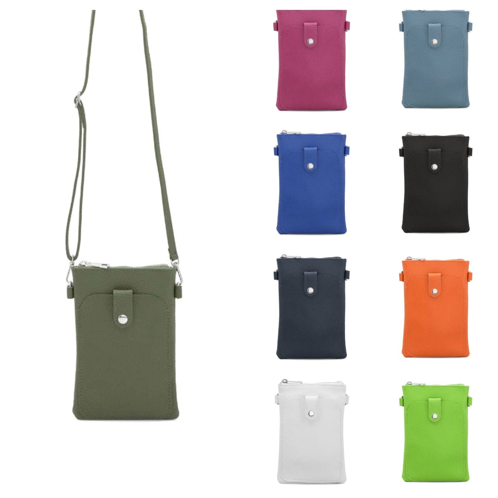 lusciousscarves Small Italian Leather Crossbody Phone Bag , Available in 12 Colours