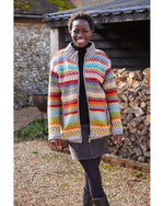 Load image into Gallery viewer, lusciousscarves Small Pachamama Santa Fe Zip Jacket, Fully Lined, Hand Knitted
