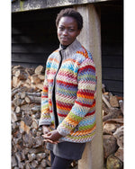 Load image into Gallery viewer, lusciousscarves Small Pachamama Santa Fe Zip Jacket, Fully Lined, Hand Knitted
