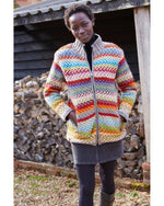 Load image into Gallery viewer, lusciousscarves Small Pachamama Santa Fe Zip Jacket, Fully Lined, Hand Knitted
