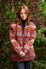 Load image into Gallery viewer, lusciousscarves Small Pachamama Tintagel Zip Jacket Womens, Hand Knitted , Fair Trade

