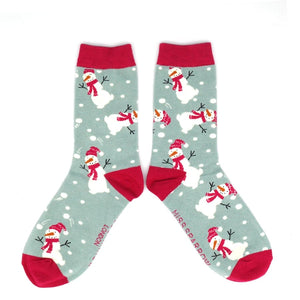 lusciousscarves Snowman Bamboo Socks Ladies Miss Sparrow Duck Egg