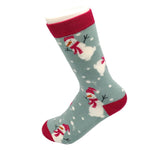 Load image into Gallery viewer, lusciousscarves Snowman Bamboo Socks Ladies Miss Sparrow Duck Egg
