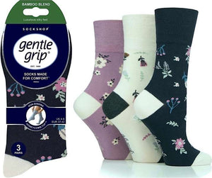 lusciousscarves Socks Ladies Bamboo Gentle Grip Non Binding Honey Comb Loose Top Socks UK 4-8 by Sock Shop