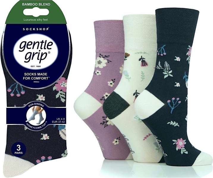 lusciousscarves Socks Ladies Bamboo Gentle Grip Non Binding Honey Comb Loose Top Socks UK 4-8 by Sock Shop