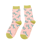 Load image into Gallery viewer, lusciousscarves Socks Ladies Bamboo Miss Sparrow Socks, Lizards Design , Pale Pink
