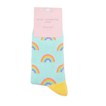 Load image into Gallery viewer, lusciousscarves Socks Ladies Bamboo Socks Rainbows Design Miss Sparrow Duck Egg
