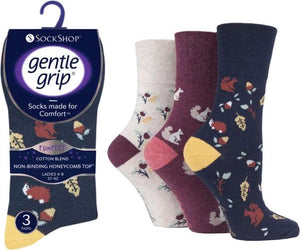 lusciousscarves Socks Ladies Gentle Grip Non Binding Honey Comb Loose Top Socks UK 4-8 by Sock Shop