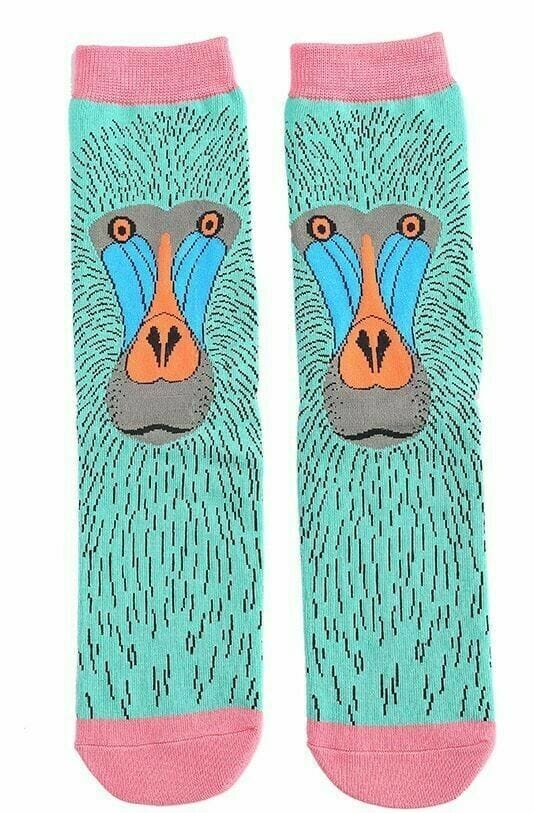 lusciousscarves Socks Ladies Green Baboon Design Bamboo Socks, Miss Sparrow